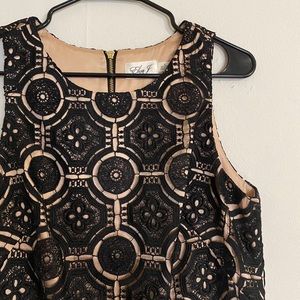 Eliza J Black Medallion Overlay Shift Dress (10)